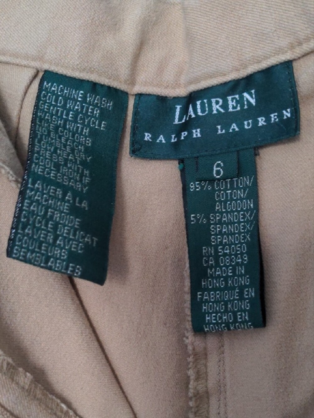 EUC Vintage Women's Ralph Lauren Tan Riding Pants with Stirrup Detail - Picture 3 of 3
